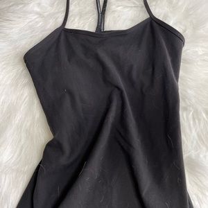 Lululemon black tank top with built in bra